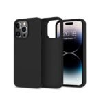 Silicone Bumper Case for iPhone 14 Pro Max (Black) | Camera Lens (Black) | Matte Finish Back Membrane screen Guard (Pack Of 3) Combo
