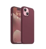 Silicone Bumper Case for iPhone 15 (Wine Red) | Camera Lens (Black) | Matte Finish Back Membrane screen Guard (Pack Of 3) Combo