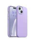 Silicone Bumper Case for iPhone 15 (PURPLE) | Camera Lens (Black) | Matte Finish Back Membrane screen Guard (Pack Of 3) Combo