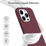 Silicone Bumper Case for iPhone 15 Pro (Wine Red) | Camera Lens (Black) | Matte Finish Back Membrane screen Guard (Pack Of 3) Combo