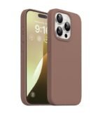 Silicone Bumper Case for iPhone 15 Pro (Brown) | Camera Lens (Black) | Matte Finish Back Membrane screen Guard (Pack Of 3) Combo
