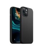 Silicone Bumper Case for iPhone 15 Plus (Black) | Camera Lens (Black) | Matte Finish Back Membrane screen Guard (Pack Of 3) Combo