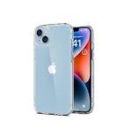 Silicone Bumper Case for iPhone 14 Plus (Transparent) | Camera Lens (Black) | Matte Finish Back Membrane screen Guard (Pack Of 3) Combo