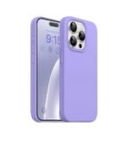 Silicone Bumper Case for iPhone 15 Pro Max (Purple) | Camera Lens (Black) | Matte Finish Back Membrane screen Guard (Pack Of 3) Combo