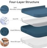 Silicone Bumper Case for iPhone 15 Pro Max (Blue) | Camera Lens (Black) | Matte Finish Back Membrane screen Guard (Pack Of 3) Combo