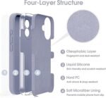 Silicone Bumper Case for iPhone 16 (Grey) | Camera Lens (Black) | Matte Finish Back Membrane screen Guard (Pack Of 3) Combo