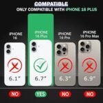 Silicone Bumper Case for iPhone 16 Plus (Black) | Camera Lens (Black) | Matte Finish Back Membrane screen Guard (Pack Of 3) Combo