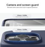 Silicone Bumper Case for iPhone 16 Pro (Blue) | Camera Lens (Black) | Matte Finish Back Membrane screen Guard (Pack Of 3) Combo