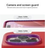 Silicone Bumper Case for iPhone 16 Pro (Red) | Camera Lens (Black) | Matte Finish Back Membrane screen Guard (Pack Of 3) Combo