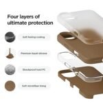 iPhone 16 Case, Premium Liquid Silicone Case, Full Body Protective Cover (Silicone Brown)