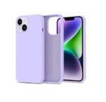 Silicone Bumper Case for iPhone 14 Plus (Purple) | Camera Lens (Black) | Matte Finish Back Membrane screen Guard (Pack Of 3) Combo