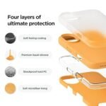 iPhone 16 Plus Case, Premium Liquid Silicone Case, Full Body Protective Cover, Shockproof (Silicone Orange)