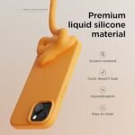 iPhone 15 Plus Case, Liquid Silicone Case, Full Body Protective Cover, Shockproof (Silicone Orange)