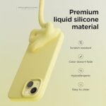 iPhone 15 Plus Case, Liquid Silicone Case, Full Body Protective Cover, Shockproof (Silicone Yellow)