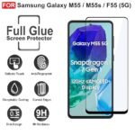 Tempered Glass for Samsung Galaxy M55 / M55s / F55 (5G) | Camera Lens (Black) | Back Membrane (Pack Of 3) Combo