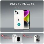 Silicone Bumper Case for iPhone 15 (Transparent) | Camera Lens (Black) | Matte Finish Back Membrane screen Guard (Pack Of 3) Combo