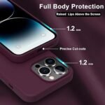 Silicone Bumper Case for iPhone 14 Pro (Wine Red) | Camera Lens (Silver) | Matte Finish Back Membrane screen Guard (Pack Of 3) Combo