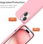 Silicone Bumper Case for iPhone 15 Plus (Pink) | Camera Lens (Black) | Matte Finish Back Membrane screen Guard (Pack Of 3) Combo