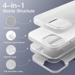 Silicone Bumper Case for iPhone 15 Pro Max (White) | Camera Lens (Black) | Matte Finish Back Membrane screen Guard (Pack Of 3) Combo