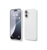iPhone 16 Case, Premium Liquid Silicone Case, Full Body Protective Cover (Silicone White)