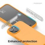 iPhone 15 Plus Case, Liquid Silicone Case, Full Body Protective Cover, Shockproof (Silicone Orange)
