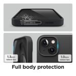 iPhone 13, Full Body Screen Camera Protective Cover, Shockproof Liquid Silicone Slim Phone Case (Silicone Black)