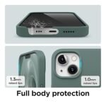 iPhone 13, Full Body Screen Camera Protective Cover, Shockproof Liquid Silicone Slim Phone Case (Silicone Midnight Green)