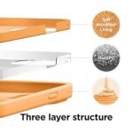 iPhone 13, Full Body Screen Camera Protective Cover, Shockproof Liquid Silicone Slim Phone Case (Silicone Orange)