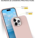 Silicone Bumper Case for iPhone 14 Pro (Pink) | Camera Lens (Silver) | Matte Finish Back Membrane screen Guard (Pack Of 3) Combo