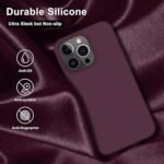Silicone Bumper Case for iPhone 14 Pro (Wine Red) | Camera Lens (Silver) | Matte Finish Back Membrane screen Guard (Pack Of 3) Combo