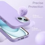Silicone Bumper Case for iPhone 15 (PURPLE) | Camera Lens (Black) | Matte Finish Back Membrane screen Guard (Pack Of 3) Combo