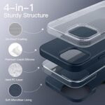 Silicone Bumper Case for iPhone 15 Pro (Blue) | Camera Lens (Black) | Matte Finish Back Membrane screen Guard (Pack Of 3) Combo