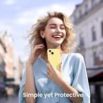 Silicone Bumper Case for iPhone 15 Plus (Yellow) | Camera Lens (Black) | Matte Finish Back Membrane screen Guard (Pack Of 3) Combo