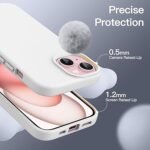 Silicone Bumper Case for iPhone 15 Plus (White) | Camera Lens (Black) | Matte Finish Back Membrane screen Guard (Pack Of 3) Combo