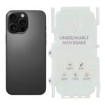 Silicone Bumper Case for iPhone 16 Pro (Black) | Camera Lens (Black) | Matte Finish Back Membrane screen Guard (Pack Of 3) Combo