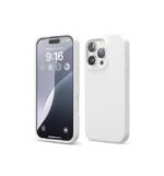 Silicone Bumper Case for iPhone 16 Pro (White) | Camera Lens (Black) | Matte Finish Back Membrane screen Guard (Pack Of 3) Combo