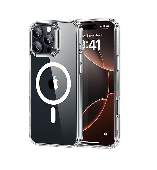 iPhone 16 Pro Max Case, Compatible with MagSafe, TPU, Magnetic Case (Transparent)