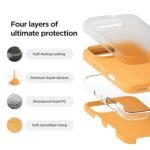 iPhone 16 Pro Case, Premium Liquid Silicone Case, Full Body Protective Cover, Shockproof (Silicone Orange)