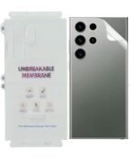 Accessories Combo for Samsung Galaxy S24 Ultra | Tempered Glass | Back Membrane | Original Silicone Case with Camera Rings (4-in-1 Combo)