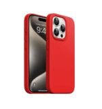 Silicone Bumper Case for iPhone 15 Pro Max (Red) | Camera Lens (Black) | Matte Finish Back Membrane screen Guard (Pack Of 3) Combo