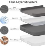 Silicone Bumper Case for iPhone 15 Pro Max (Grey) | Camera Lens (Black) | Matte Finish Back Membrane screen Guard (Pack Of 3) Combo