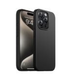Silicone Bumper Case for iPhone 15 Pro Max (Black) | Camera Lens (Black) | Matte Finish Back Membrane screen Guard (Pack Of 3) Combo