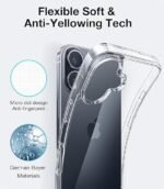 Silicone Bumper Case for iPhone 16 Plus (Trasparent) | Camera Lens (Black) | Matte Finish Back Membrane screen Guard (Pack Of 3) Combo