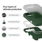 iPhone 16 Pro Case, Premium Liquid Silicone Case, Full Body Protective Cover, Shockproof (Silicone Green)