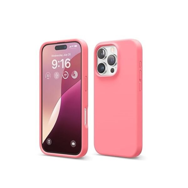 iPhone 16 Pro Case, Premium Liquid Silicone Case, Full Body Protective Cover, Shockproof (Silicone Pink)