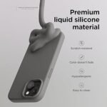 iPhone 15 Plus Case, Liquid Silicone Case, Full Body Protective Cover, Shockproof, Slim Phone Case (Silicone Grey)