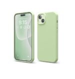 iPhone 15 Plus Case, Liquid Silicone Case, Full Body Protective Cover, Shockproof (Silicone Pastel Green)