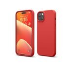 iPhone 15 Plus Case, Liquid Silicone Case, Full Body Protective Cover, Shockproof (Silicone Red)