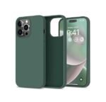 Silicone Bumper Case for iPhone 14 Pro Max (Green) | Camera Lens (Black) | Matte Finish Back Membrane screen Guard (Pack Of 3) Combo