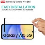 Tempered Glass for Samsung Galaxy A15 (5G) | Camera Lens (Black) | Back Membrane (Pack Of 3) Combo